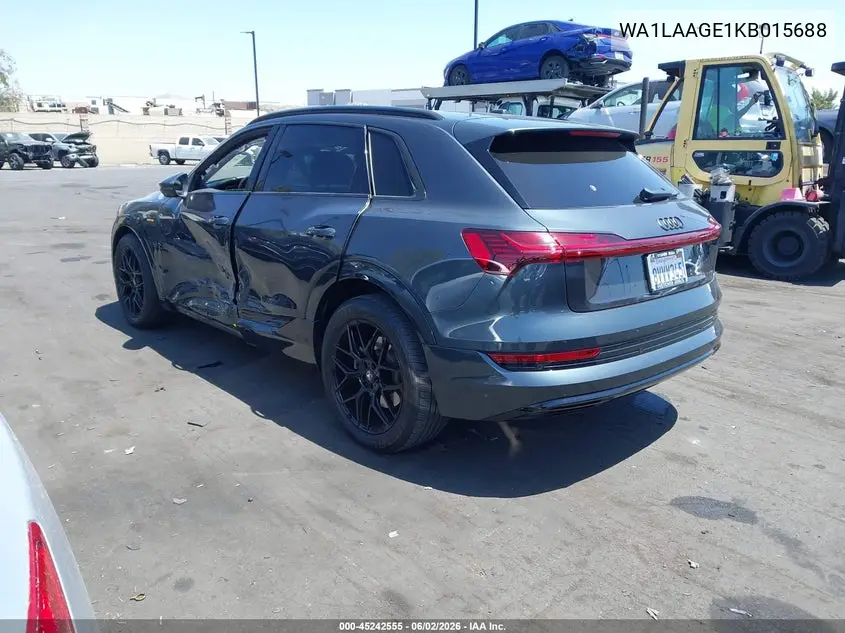 2019 Audi E-Tron Premium Plus VIN: WA1LAAGE1KB015688 Lot: 45242555