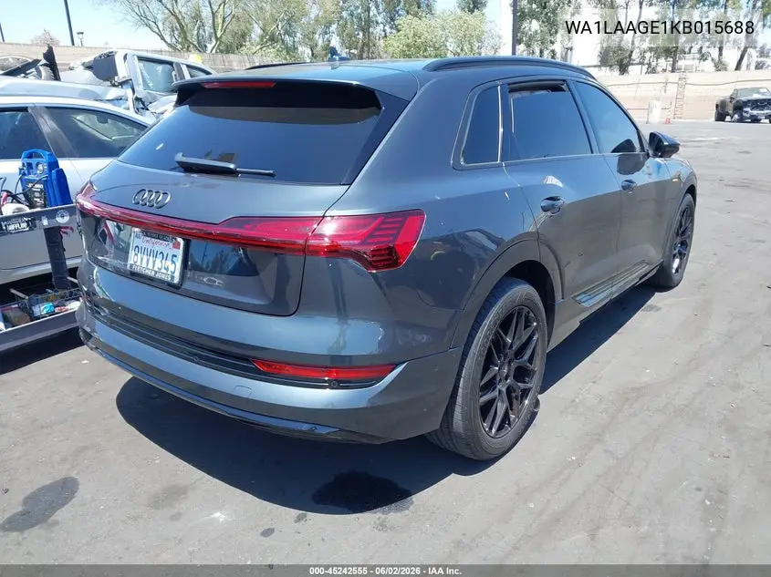 2019 Audi E-Tron Premium Plus VIN: WA1LAAGE1KB015688 Lot: 45242555