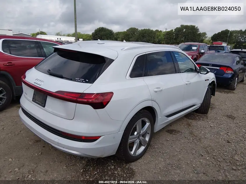 2019 Audi E-Tron Premium Plus VIN: WA1LAAGE8KB024050 Lot: 45273015