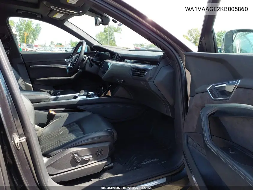 2019 Audi E-Tron Premium Plus VIN: WA1VAAGE2KB005860 Lot: 45420507