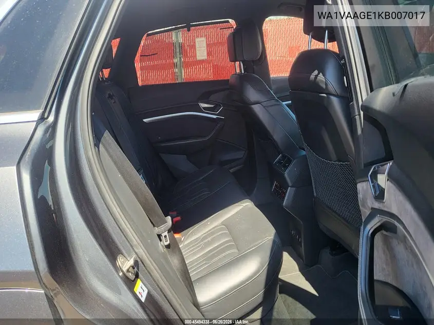 2019 Audi E-Tron Premium Plus VIN: WA1VAAGE1KB007017 Lot: 45494338