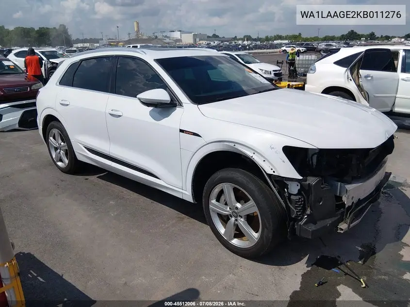 2019 Audi E-Tron Premium Plus VIN: WA1LAAGE2KB011276 Lot: 45512006