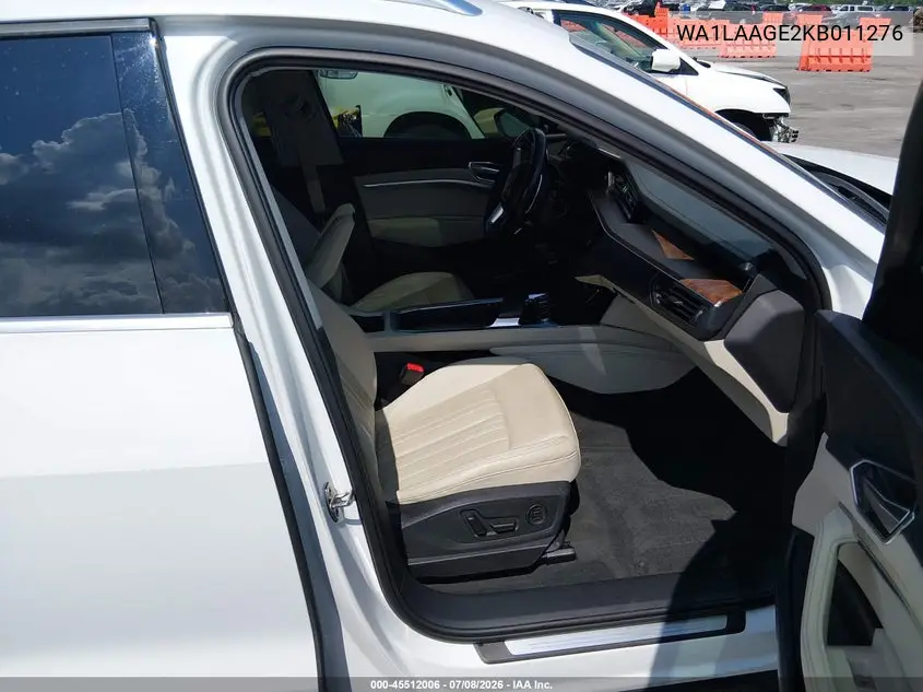 2019 Audi E-Tron Premium Plus VIN: WA1LAAGE2KB011276 Lot: 45512006