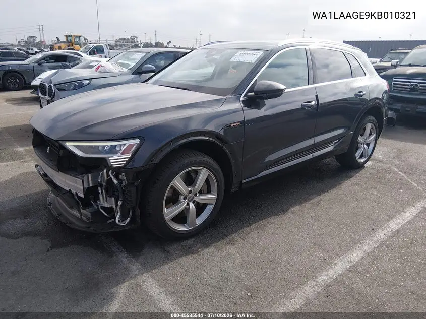 2019 Audi E-Tron Premium Plus VIN: WA1LAAGE9KB010321 Lot: 45585544