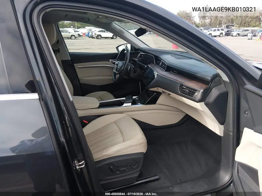 2019 Audi E-Tron Premium Plus VIN: WA1LAAGE9KB010321 Lot: 45585544