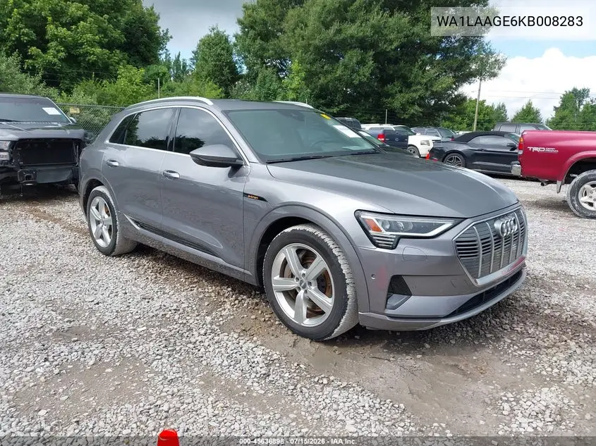 2019 Audi E-Tron Premium Plus VIN: WA1LAAGE6KB008283 Lot: 45636898