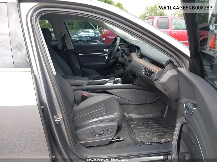 2019 Audi E-Tron Premium Plus VIN: WA1LAAGE6KB008283 Lot: 45636898