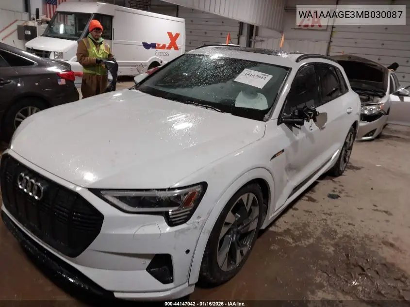 2021 Audi E-Tron Premium Quattro VIN: WA1AAAGE3MB030087 Lot: 44147042