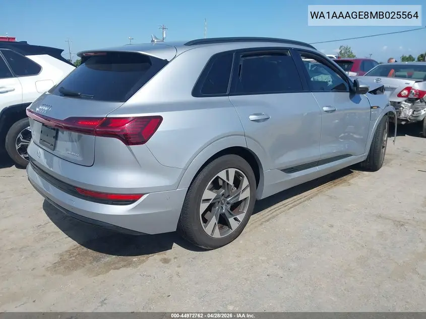 2021 Audi E-Tron Premium Quattro VIN: WA1AAAGE8MB025564 Lot: 44972762