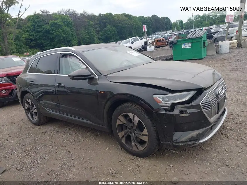 2021 Audi E-Tron Prestige Quattro VIN: WA1VABGE4MB015007 Lot: 45344973