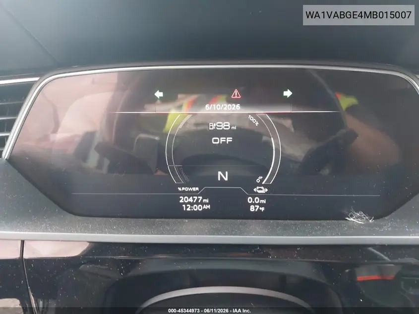 2021 Audi E-Tron Prestige Quattro VIN: WA1VABGE4MB015007 Lot: 45344973