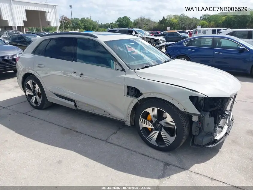 2022 Audi E-Tron Premium Plus Quattro VIN: WA1LAAGE7NB006529 Lot: 44826387