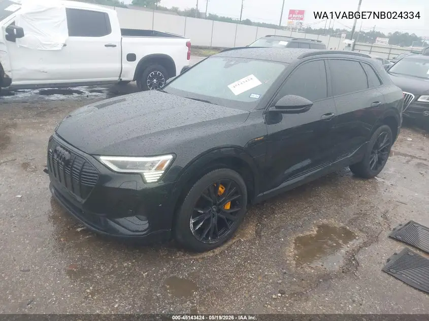 2022 Audi E-Tron Chronos Quattro VIN: WA1VABGE7NB024334 Lot: 45143424