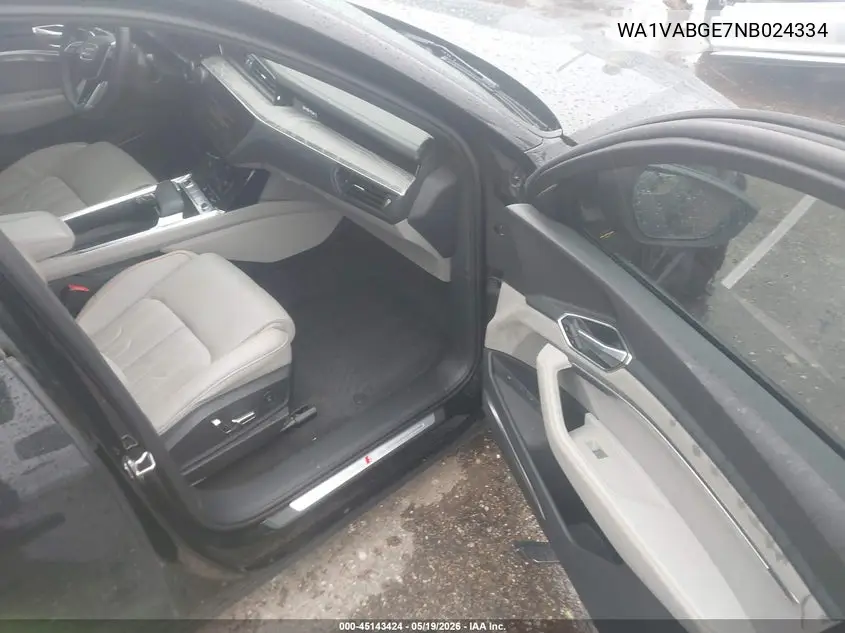 2022 Audi E-Tron Chronos Quattro VIN: WA1VABGE7NB024334 Lot: 45143424