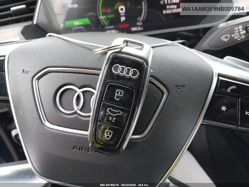 2022 Audi E-Tron Premium Quattro VIN: WA1AABGE9NB009784 Lot: 45198376