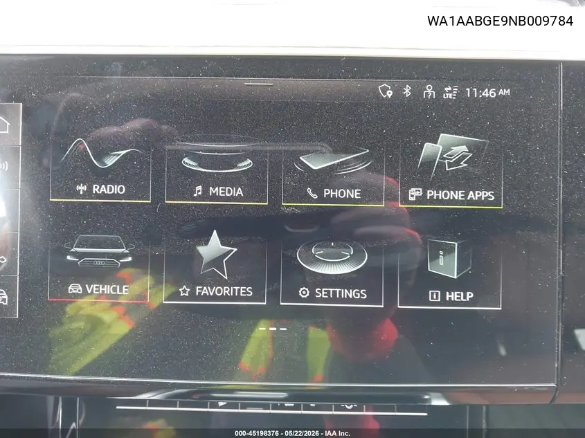 2022 Audi E-Tron Premium Quattro VIN: WA1AABGE9NB009784 Lot: 45198376