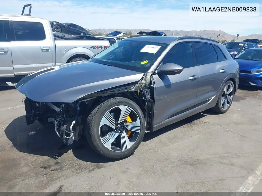 2022 Audi E-Tron Premium Plus Quattro VIN: WA1LAAGE2NB009838 Lot: 45254889