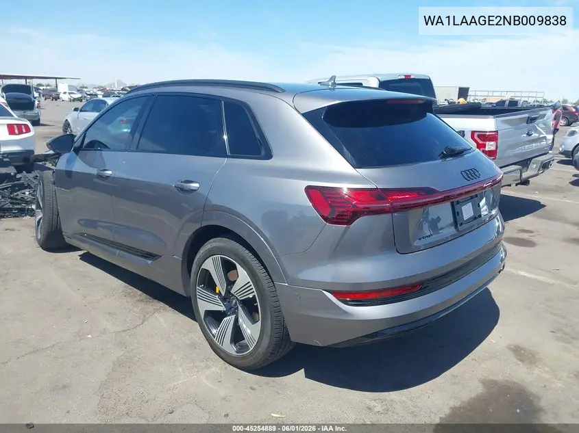 2022 Audi E-Tron Premium Plus Quattro VIN: WA1LAAGE2NB009838 Lot: 45254889