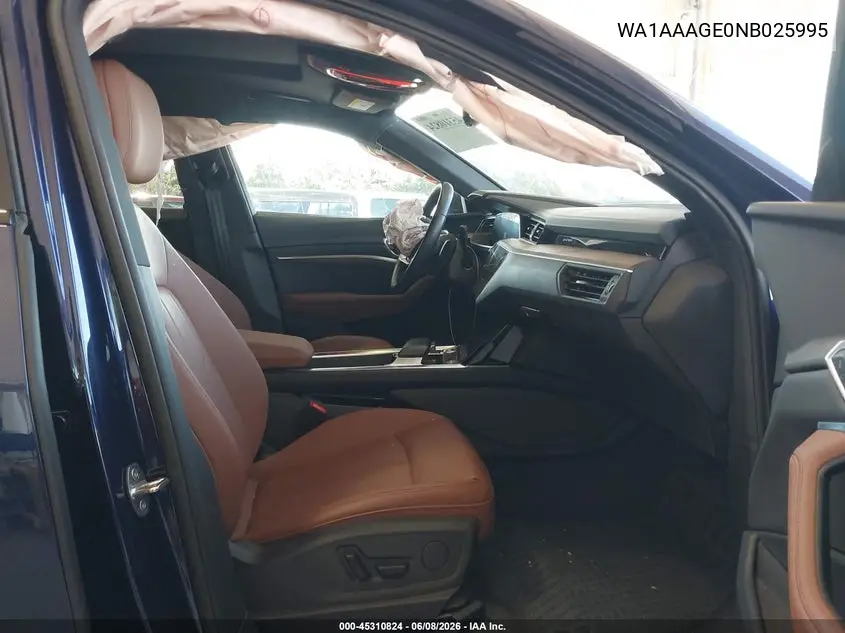 2022 Audi E-Tron Premium Quattro VIN: WA1AAAGE0NB025995 Lot: 45310824
