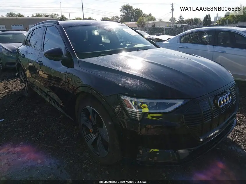 2022 Audi E-Tron Premium Plus Quattro VIN: WA1LAAGE8NB006538 Lot: 45396853