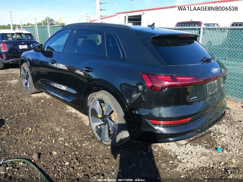 2022 Audi E-Tron Premium Plus Quattro VIN: WA1LAAGE8NB006538 Lot: 45396853