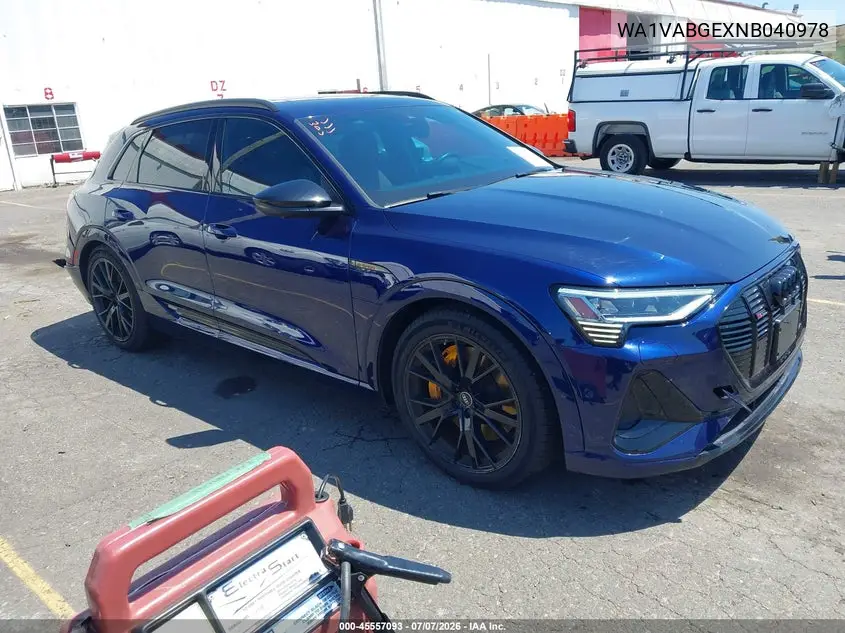 2022 Audi E-Tron Chronos Quattro VIN: WA1VABGEXNB040978 Lot: 45557093