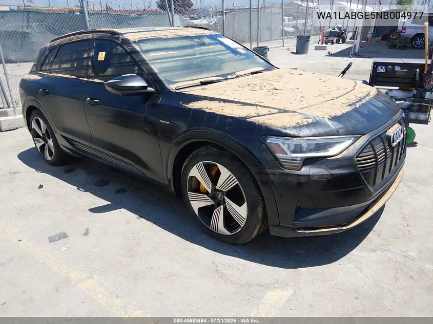 2022 Audi E-Tron Premium Plus Quattro VIN: WA1LABGE5NB004977 Lot: 45683464
