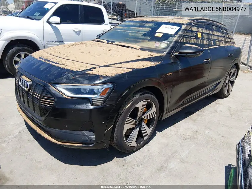 2022 Audi E-Tron Premium Plus Quattro VIN: WA1LABGE5NB004977 Lot: 45683464