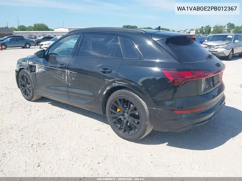 2023 Audi E-Tron Premiumwe VIN: WA1VABGE2PB012367 Lot: 45063573