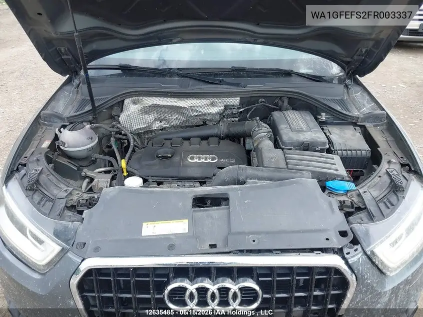 2015 Audi Q3 Prestige VIN: WA1GFEFS2FR003337 Lot: 12635485