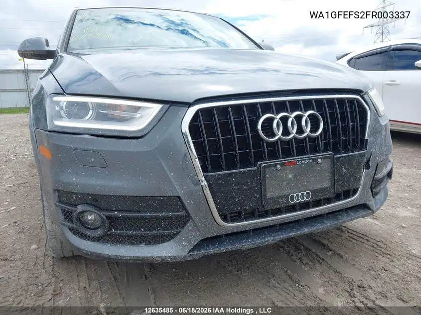 2015 Audi Q3 Prestige VIN: WA1GFEFS2FR003337 Lot: 12635485