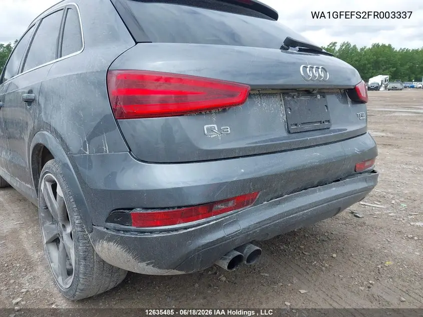 2015 Audi Q3 Prestige VIN: WA1GFEFS2FR003337 Lot: 12635485