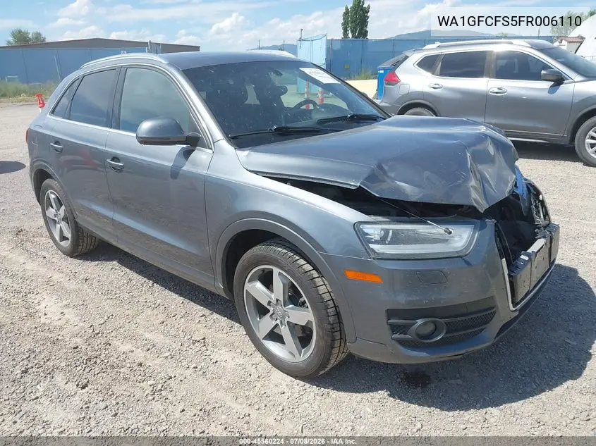 2015 Audi Q3 2.0T Premium Plus VIN: WA1GFCFS5FR006110 Lot: 45560224