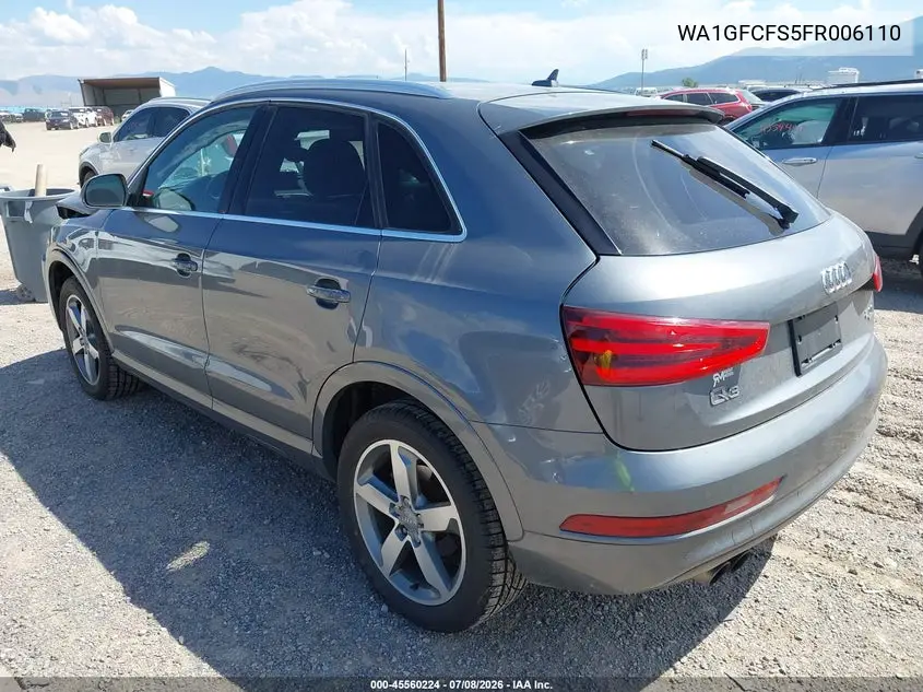 2015 Audi Q3 2.0T Premium Plus VIN: WA1GFCFS5FR006110 Lot: 45560224