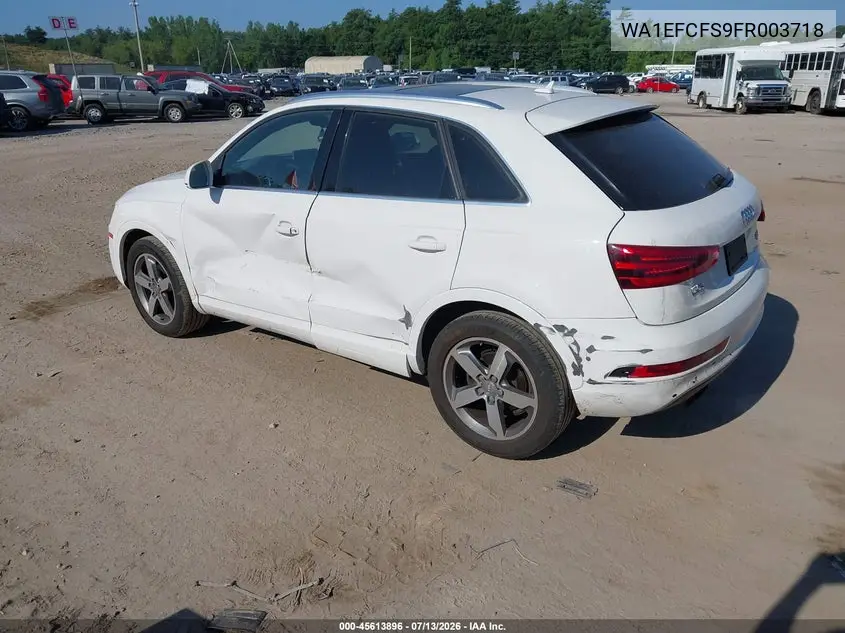 2015 Audi Q3 2.0T Premium Plus VIN: WA1EFCFS9FR003718 Lot: 45613896