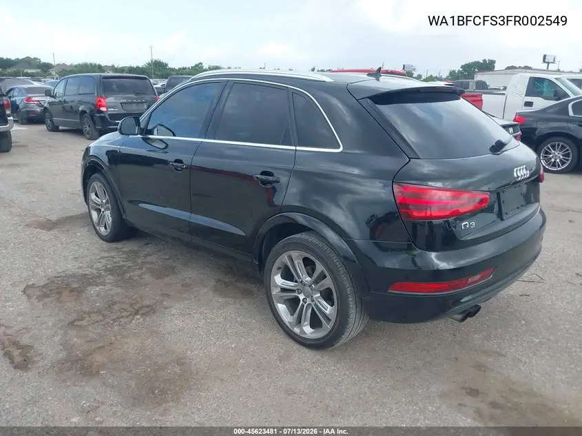 2015 Audi Q3 2.0T Premium Plus VIN: WA1BFCFS3FR002549 Lot: 45623481
