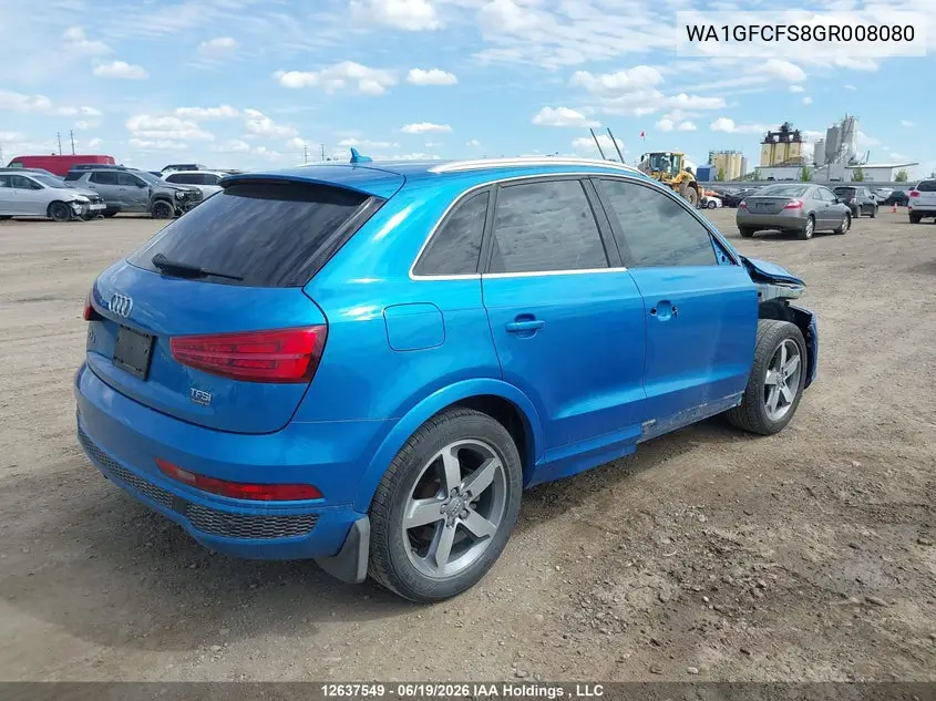 2016 Audi Q3 Prestige VIN: WA1GFCFS8GR008080 Lot: 12637549
