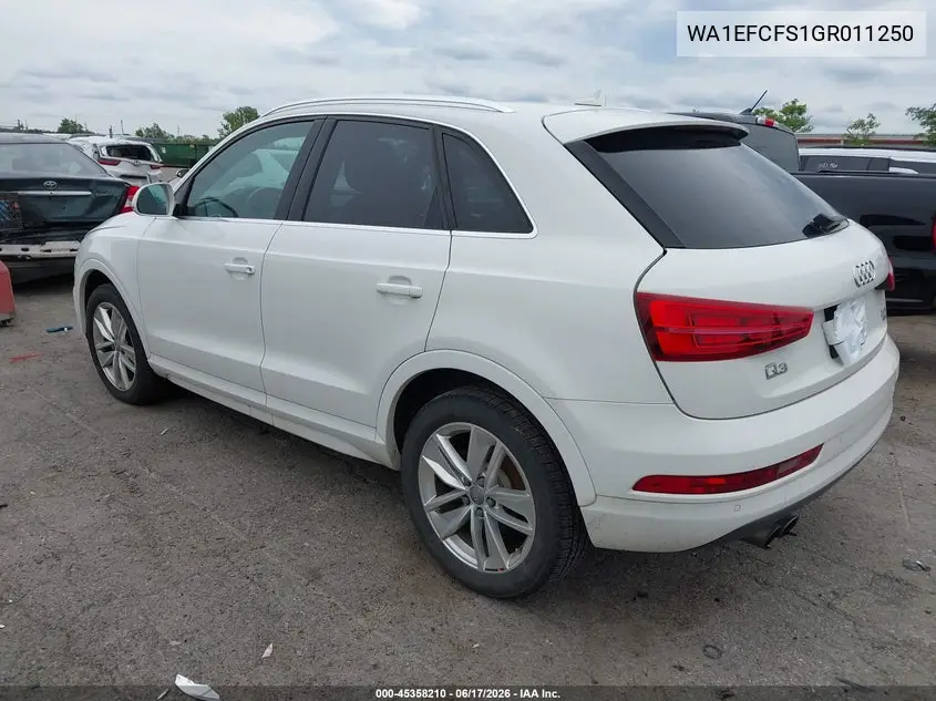2016 Audi Q3 2.0T Premium Plus VIN: WA1EFCFS1GR011250 Lot: 45358210