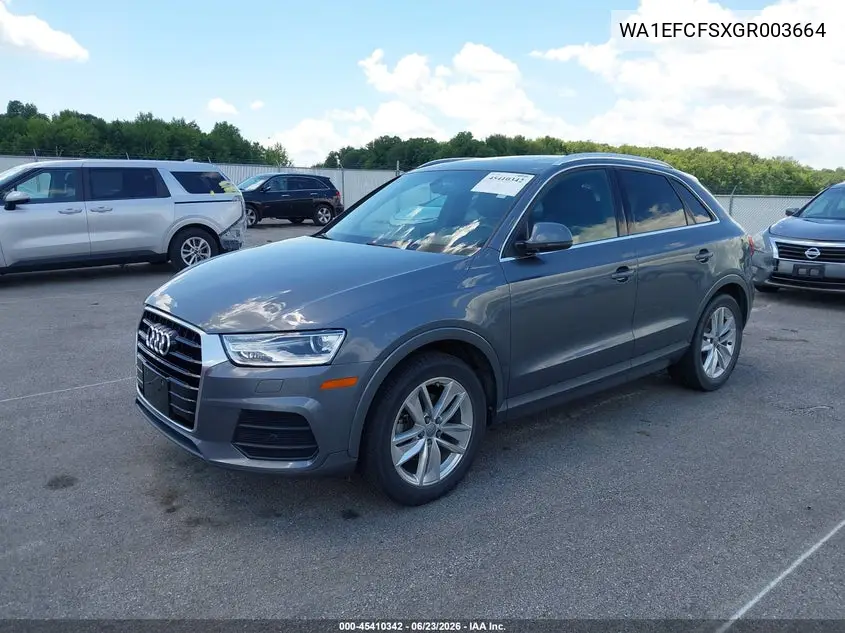 2016 Audi Q3 2.0T Premium Plus VIN: WA1EFCFSXGR003664 Lot: 45410342