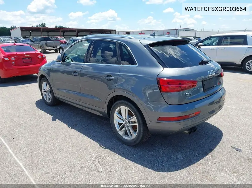 2016 Audi Q3 2.0T Premium Plus VIN: WA1EFCFSXGR003664 Lot: 45410342