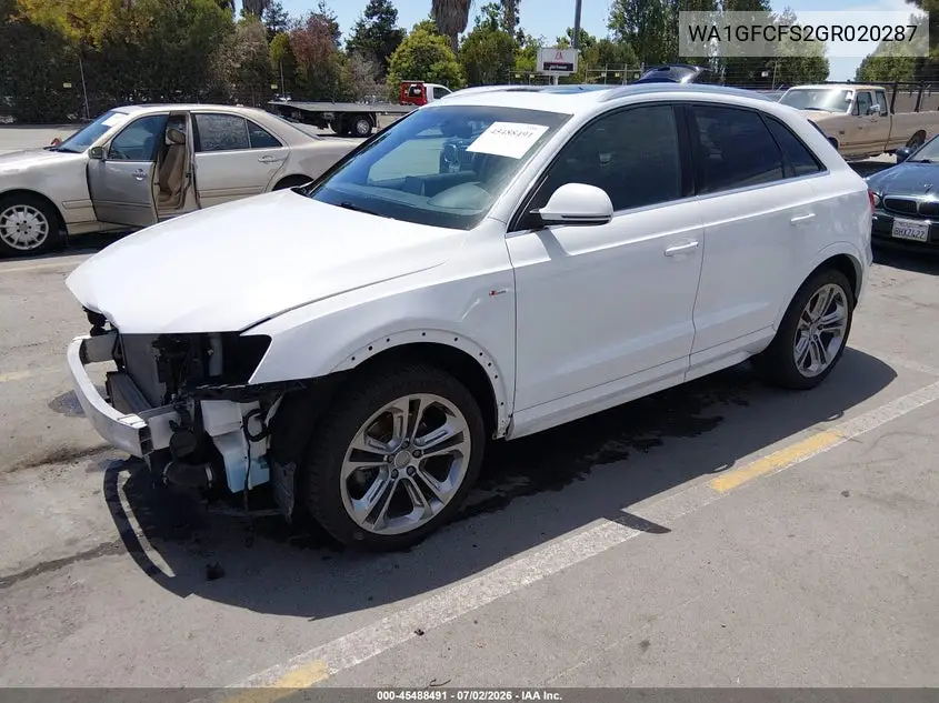 2016 Audi Q3 2.0T Premium Plus VIN: WA1GFCFS2GR020287 Lot: 45488491