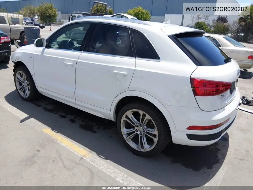 2016 Audi Q3 2.0T Premium Plus VIN: WA1GFCFS2GR020287 Lot: 45488491