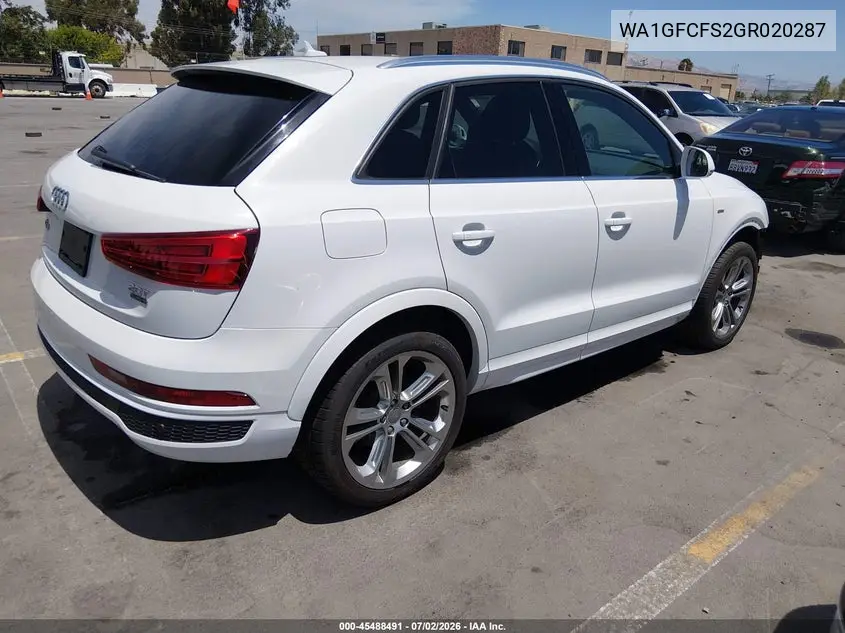 2016 Audi Q3 2.0T Premium Plus VIN: WA1GFCFS2GR020287 Lot: 45488491