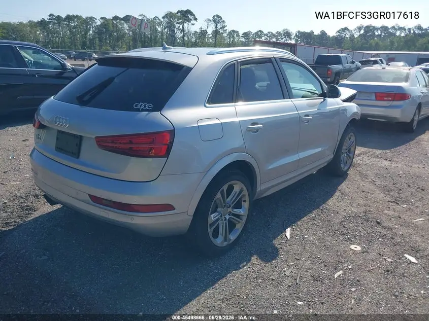 2016 Audi Q3 2.0T Premium Plus VIN: WA1BFCFS3GR017618 Lot: 45498666