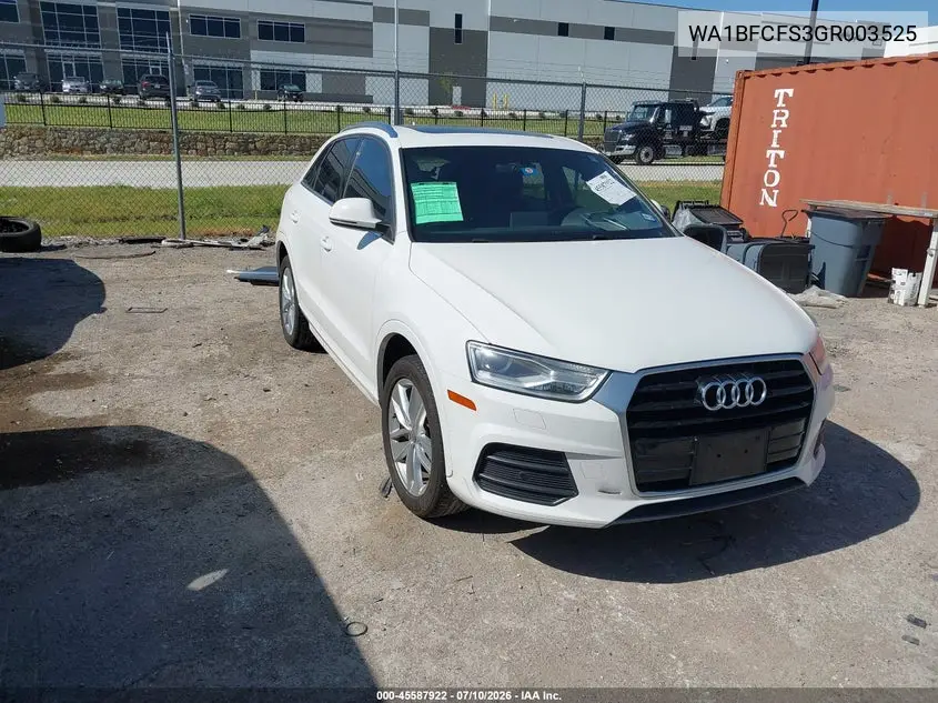 2016 Audi Q3 2.0T Premium Plus VIN: WA1BFCFS3GR003525 Lot: 45587922