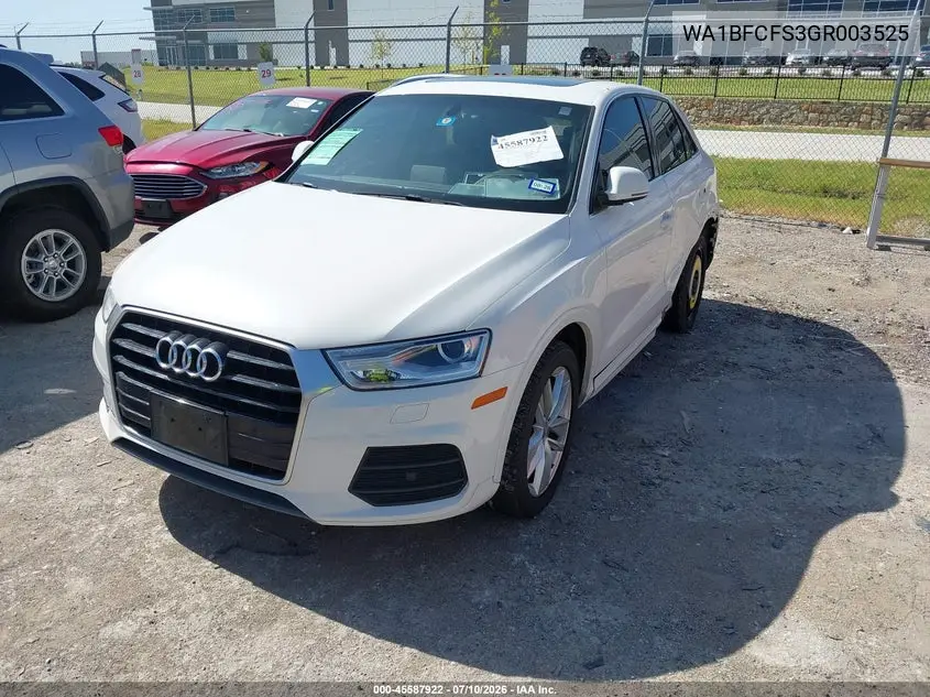 2016 Audi Q3 2.0T Premium Plus VIN: WA1BFCFS3GR003525 Lot: 45587922