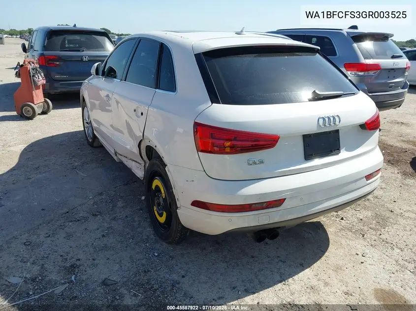 2016 Audi Q3 2.0T Premium Plus VIN: WA1BFCFS3GR003525 Lot: 45587922