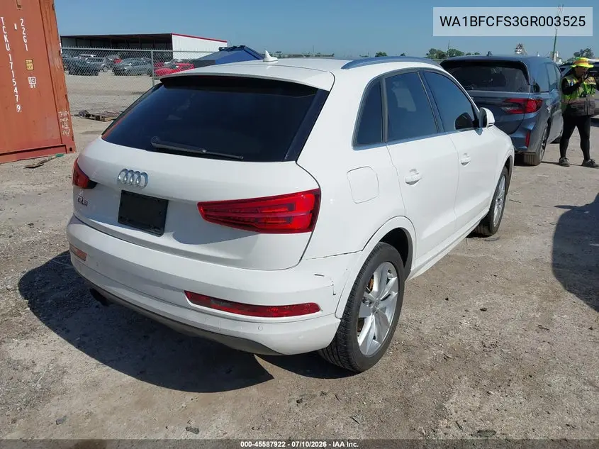 2016 Audi Q3 2.0T Premium Plus VIN: WA1BFCFS3GR003525 Lot: 45587922