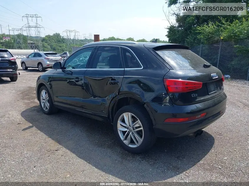 2016 Audi Q3 2.0T Premium Plus VIN: WA1EFCFS5GR016208 Lot: 45593290