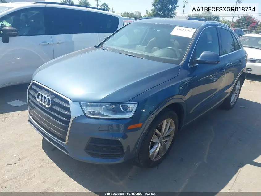 2016 Audi Q3 2.0T Premium Plus VIN: WA1BFCFSXGR018734 Lot: 45625385